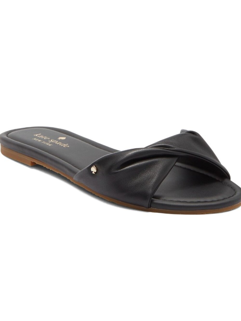 Kate Spade Miley black leather twist slide sandals NEW Various Sizes